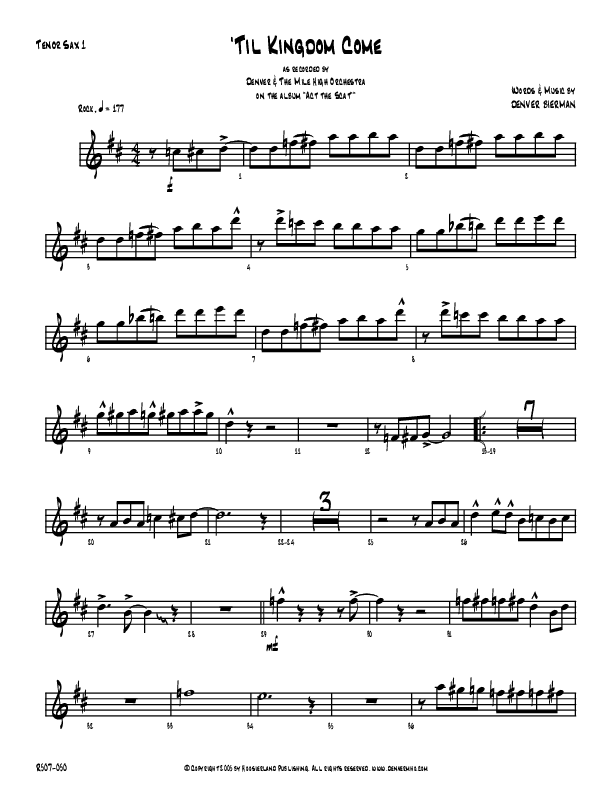 Till Kingdom Come Tenor Sax 1/2 (Denver Bierman)