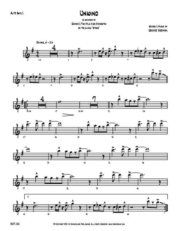 Unwind Alto Sax 1/2 (Denver Bierman)