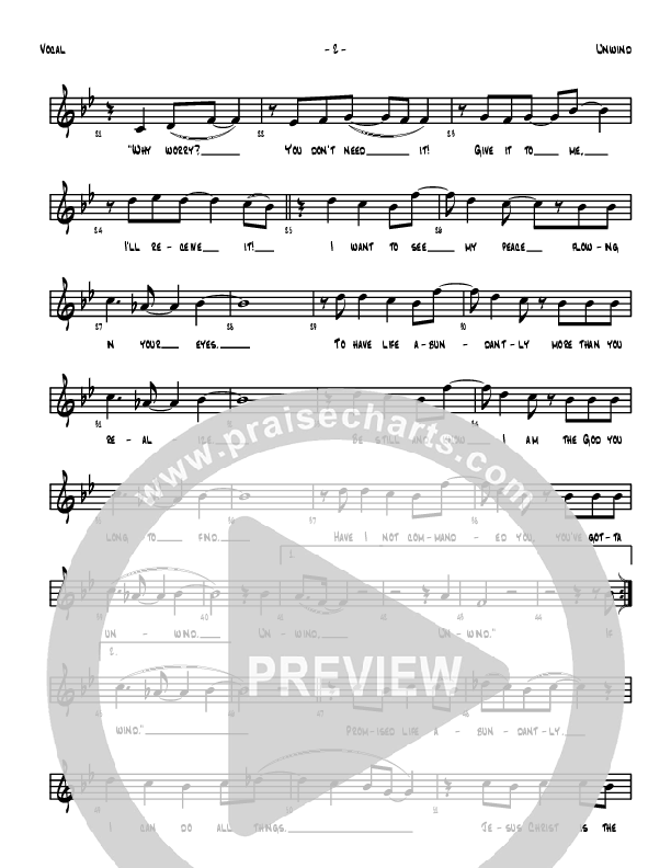 Unwind Lead Sheet (Denver Bierman)