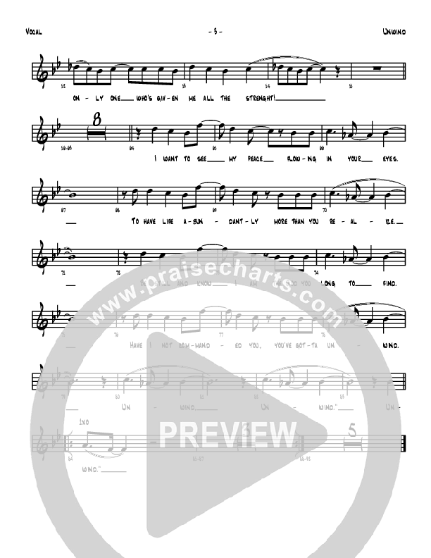 Unwind Lead Sheet (Denver Bierman)