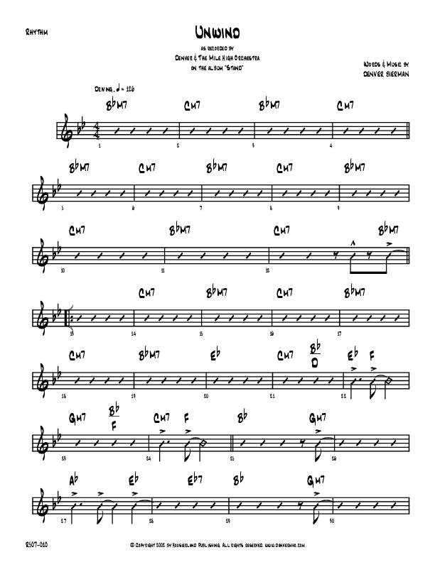 Unwind Rhythm Chart (Denver Bierman)