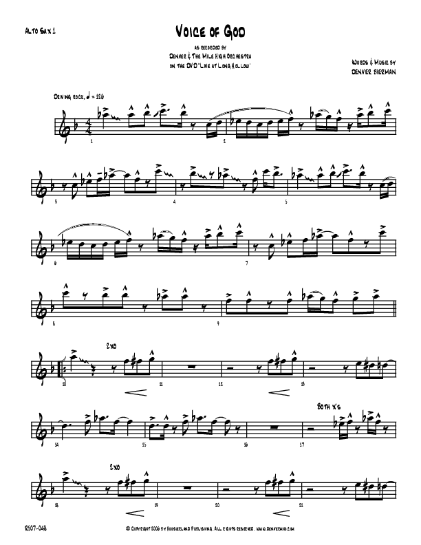 Voice Of God Alto Sax 1/2 (Denver Bierman)