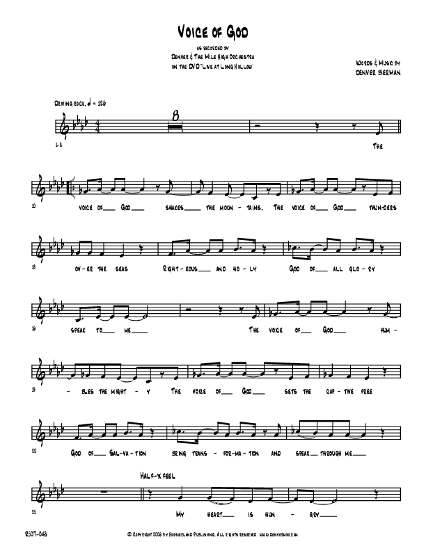 Voice Of God Lead Sheet (Denver Bierman)