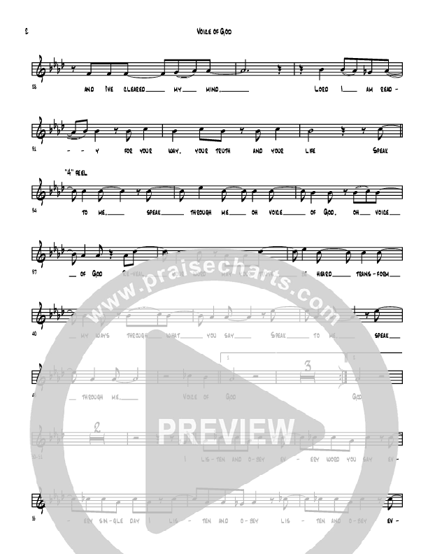 Voice Of God Lead Sheet (Denver Bierman)