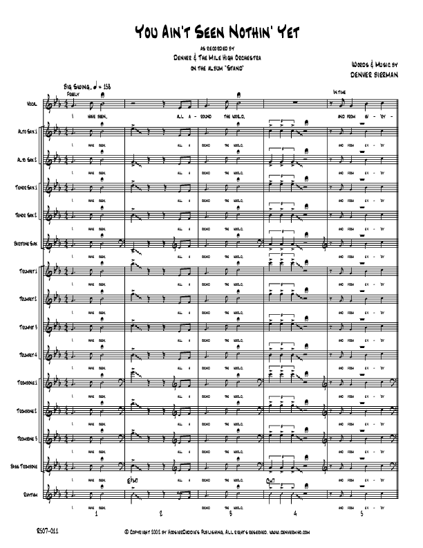 You Ain't Seen Nothing Yet Conductor's Score (Denver Bierman)