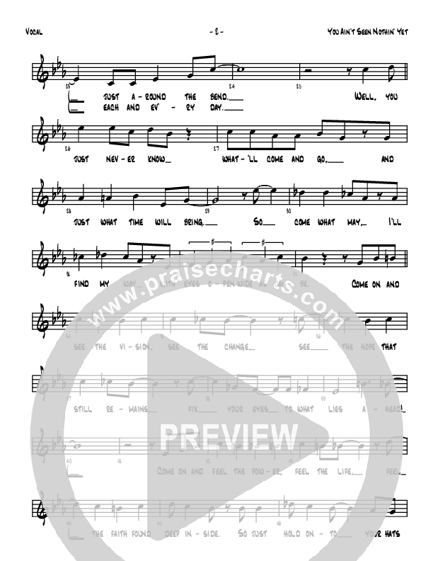 You Ain't Seen Nothing Yet Lead Sheet (Denver Bierman)