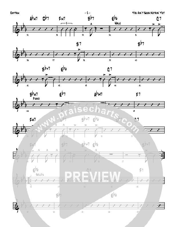 You Ain't Seen Nothing Yet Rhythm Chart (Denver Bierman)