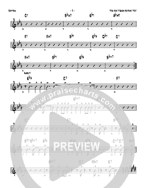 You Ain't Seen Nothing Yet Rhythm Chart (Denver Bierman)