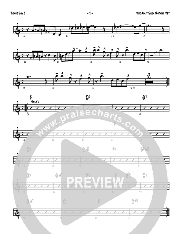 You Ain't Seen Nothing Yet Tenor Sax 1/2 (Denver Bierman)