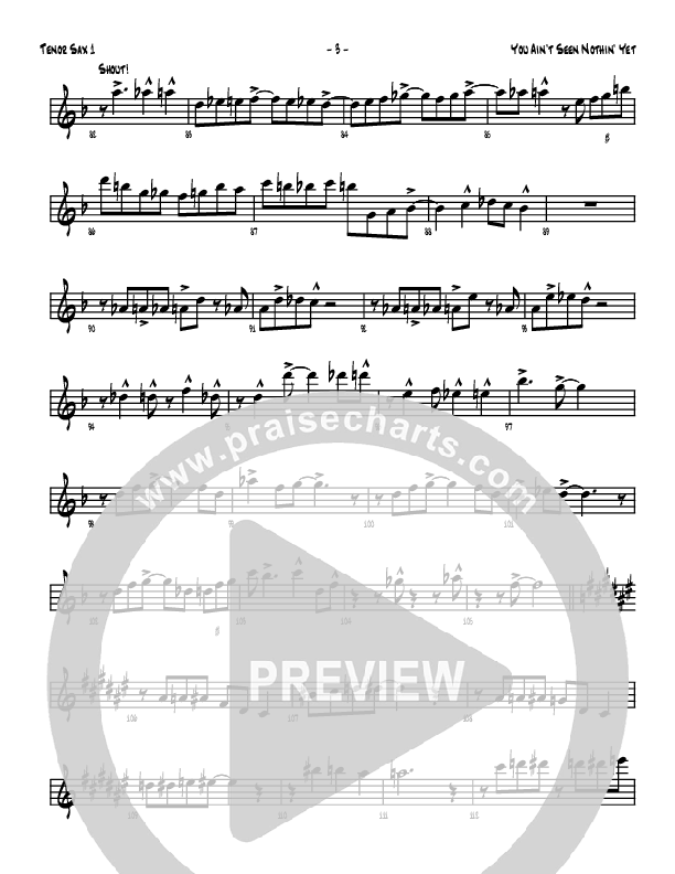 You Ain't Seen Nothing Yet Tenor Sax 1/2 (Denver Bierman)