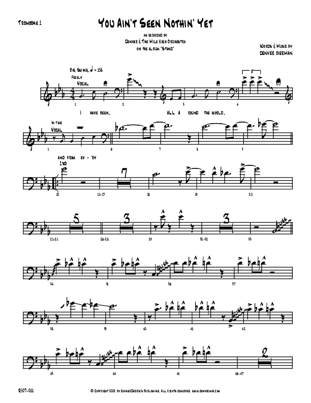 You Ain't Seen Nothing Yet Trombone 1 (Denver Bierman)