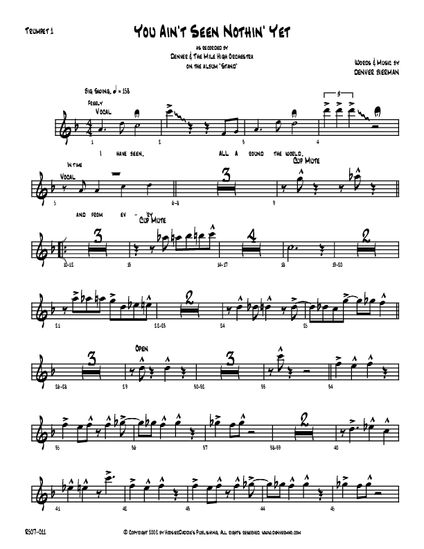 You Ain't Seen Nothing Yet Trumpet 1 (Denver Bierman)