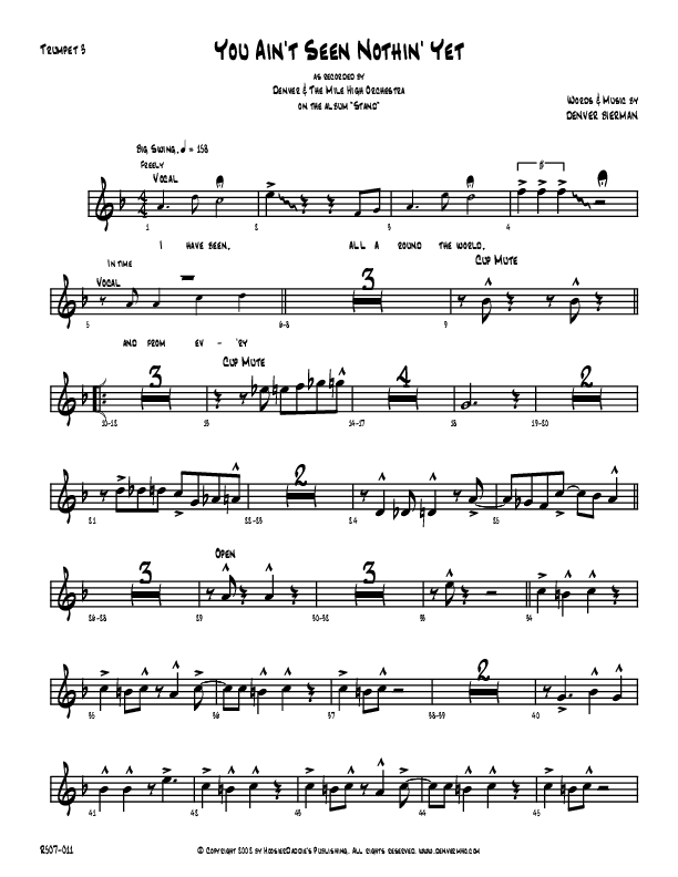 You Ain't Seen Nothing Yet Trumpet 3 (Denver Bierman)