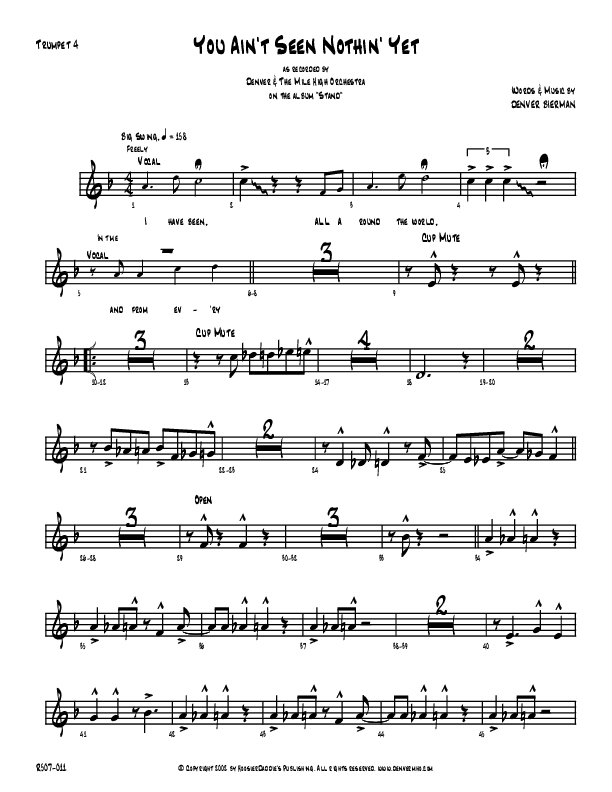 You Ain't Seen Nothing Yet Trumpet (Denver Bierman)