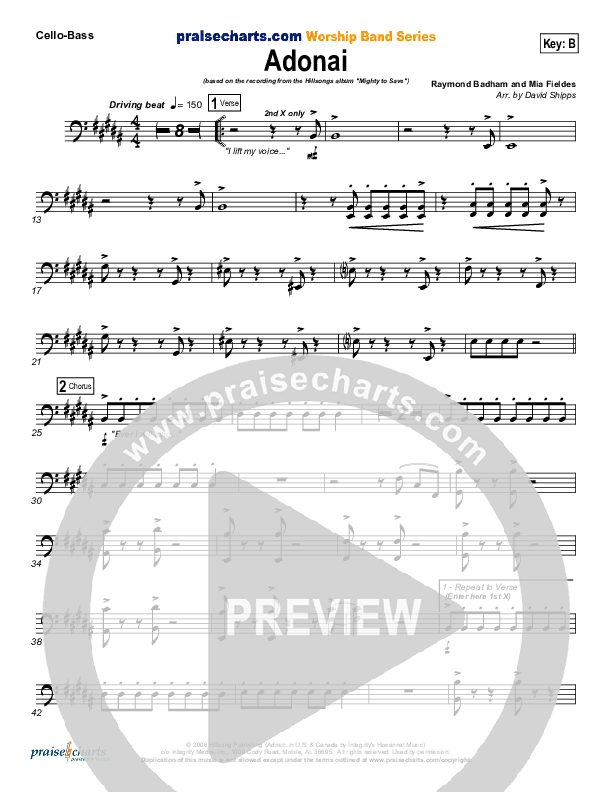 Adonai Cello/Bass (Hillsong Worship)