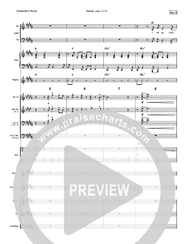 Adonai Conductor's Score (Hillsong Worship)