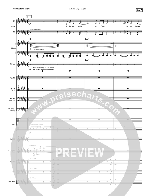 Adonai Conductor's Score (Hillsong Worship)