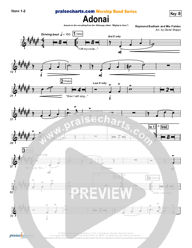 Adonai Brass Pack (Hillsong Worship)