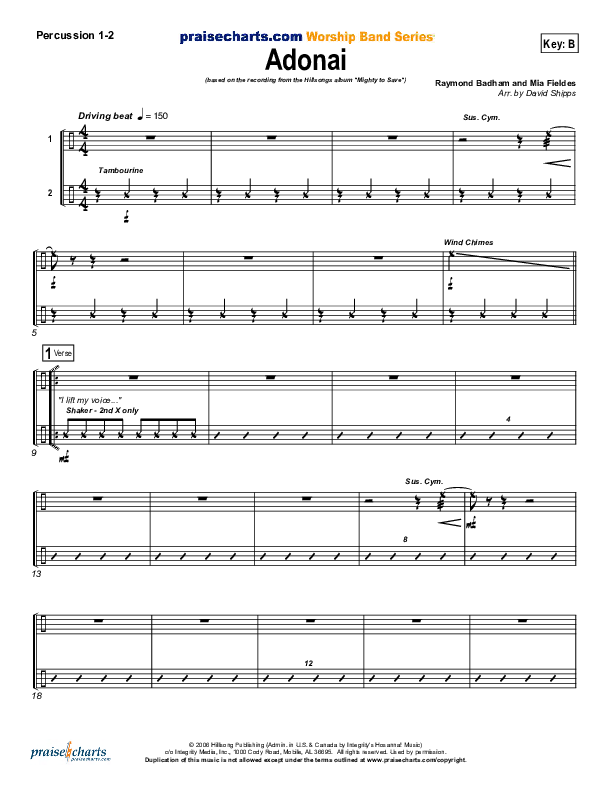 Adonai Percussion 1/2 (Hillsong Worship)