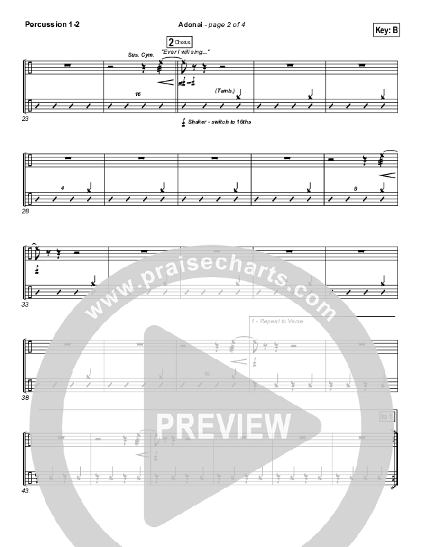 Adonai Percussion 1/2 (Hillsong Worship)