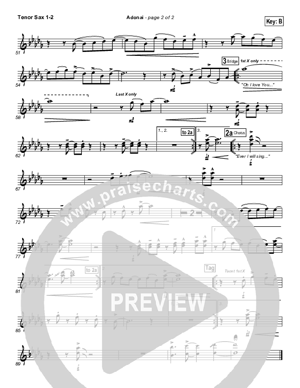 Adonai Tenor Sax 1/2 (Hillsong Worship)