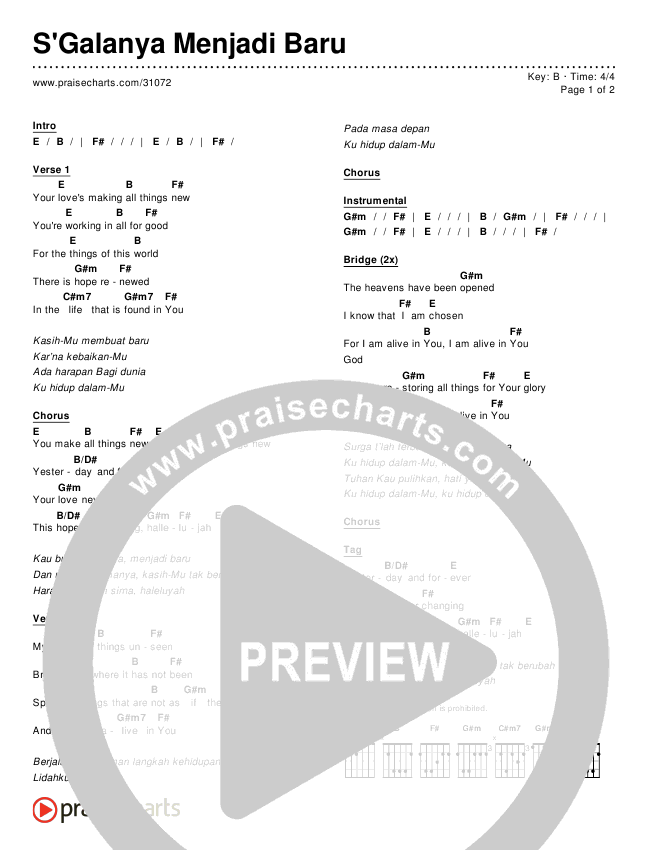 S'Galanya Menjadi Baru Chords & Lyrics ()