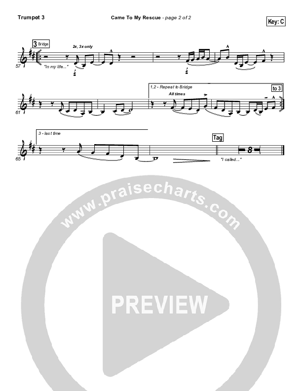 Came To My Rescue Trumpet 3 (Hillsong UNITED)