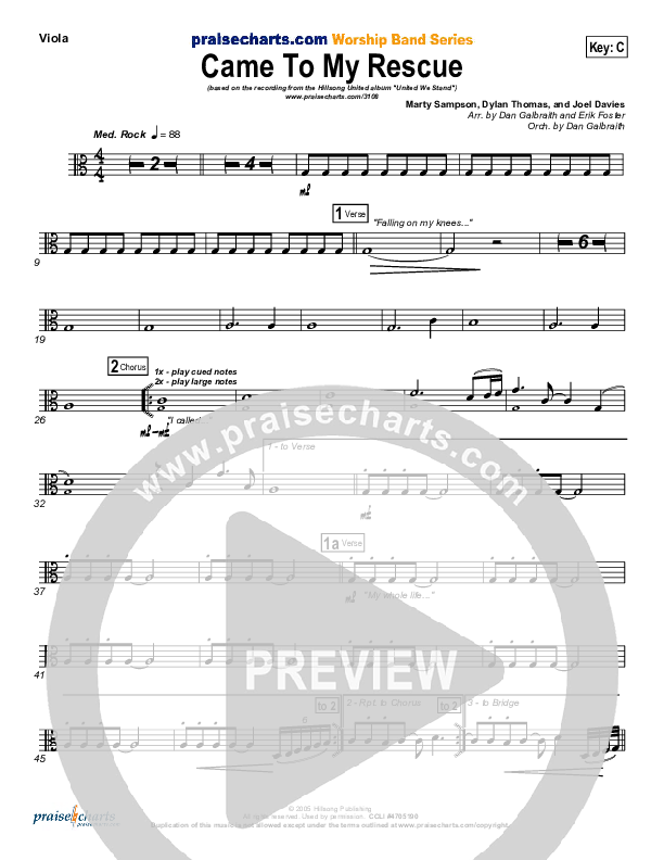 Came To My Rescue Viola (Hillsong UNITED)