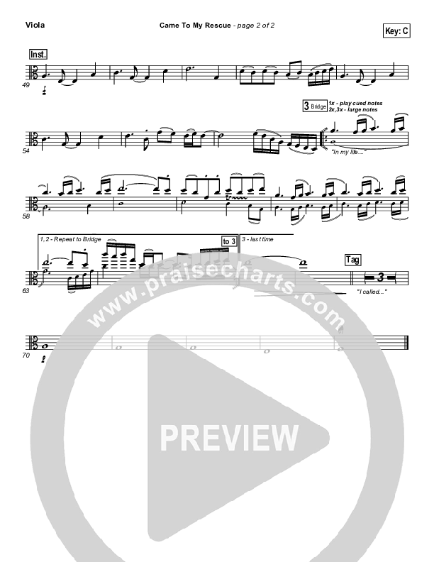 Came To My Rescue Viola (Hillsong UNITED)