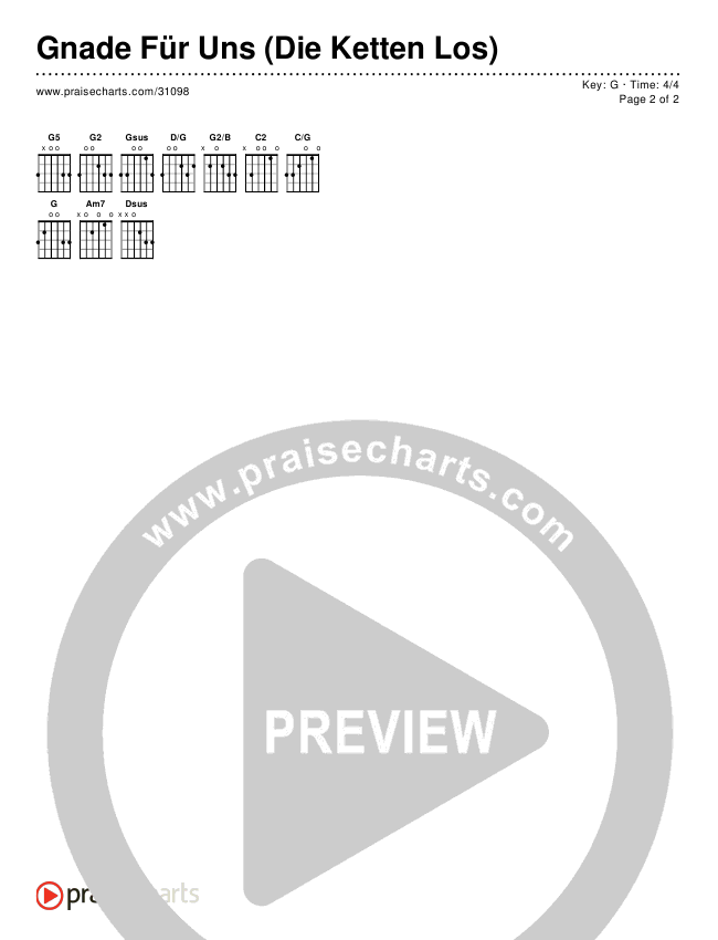 Gnade Für Uns (Die Ketten Los) Chords & Lyrics ()