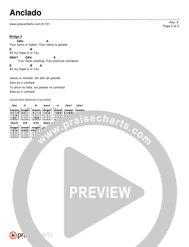 Anclado (Anchor) Chords & Lyrics ()