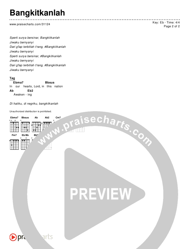Bangkitkanlah Chords & Lyrics ()