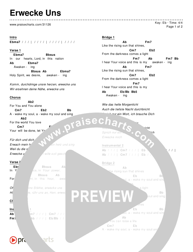 Erwecke Uns Chords & Lyrics ()