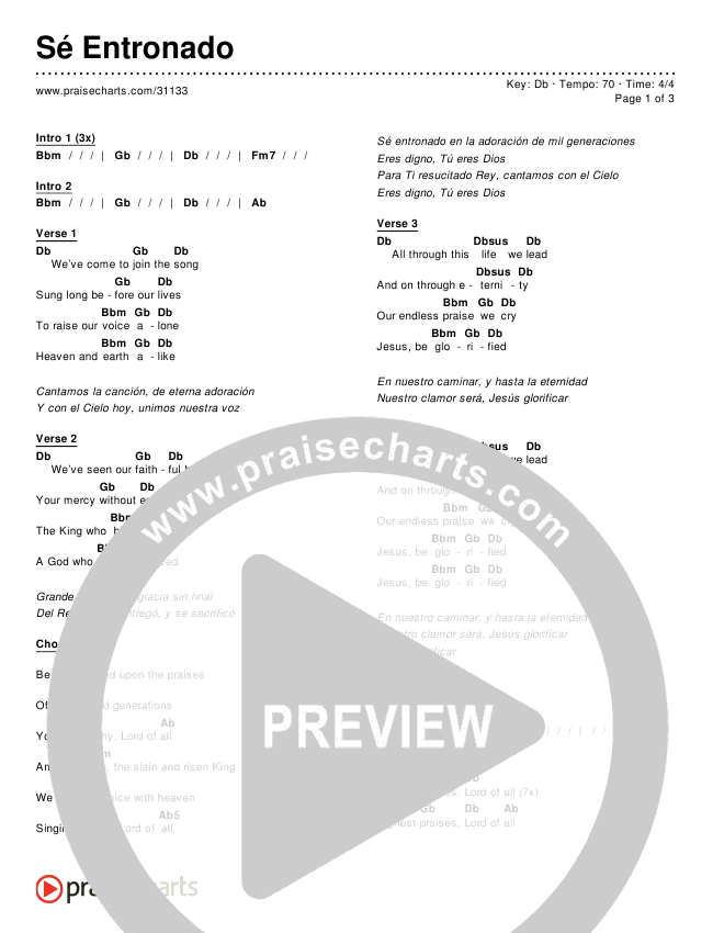Sé Entronado (Be Enthroned) Chords & Lyrics ()