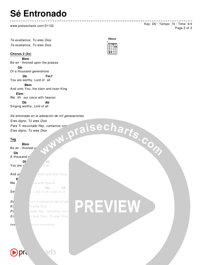 Sé Entronado (Be Enthroned) Chords & Lyrics ()