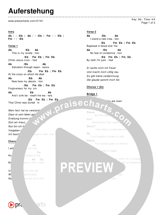 Auferstehung Chords & Lyrics ()