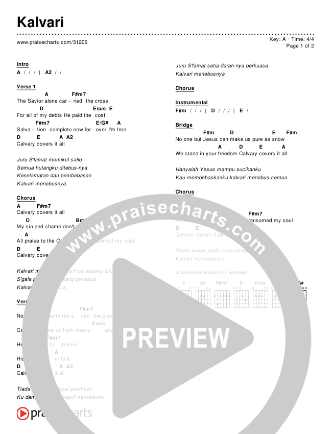 Kalvari Chords & Lyrics ()