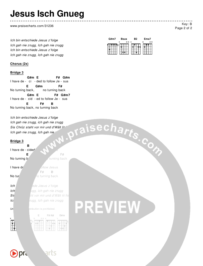 Jesus Isch Gnueg Chords & Lyrics ()