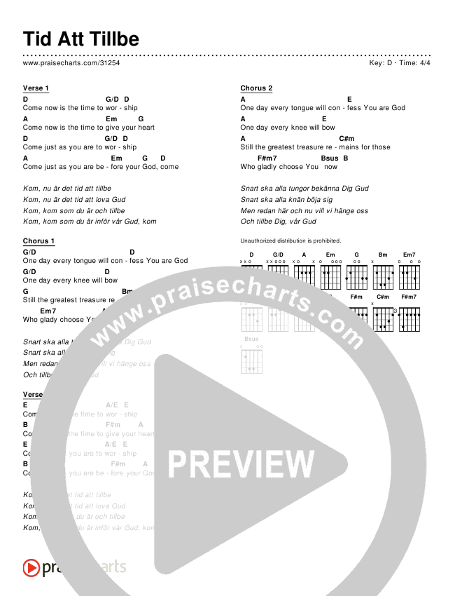 Tid Att Tillbe (Simplified) Chords & Lyrics ()