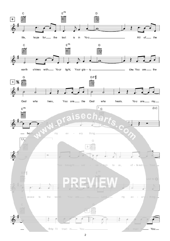 God Of Ages (Instrumental) Lead Sheet (Hillsong Worship)