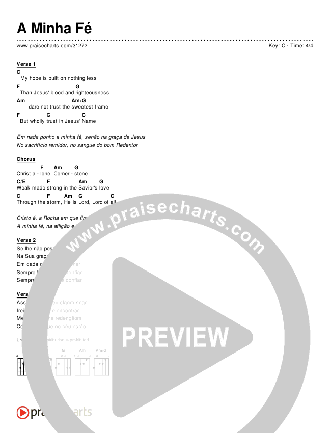 A Minha Fé (Simplified) Chords & Lyrics ()