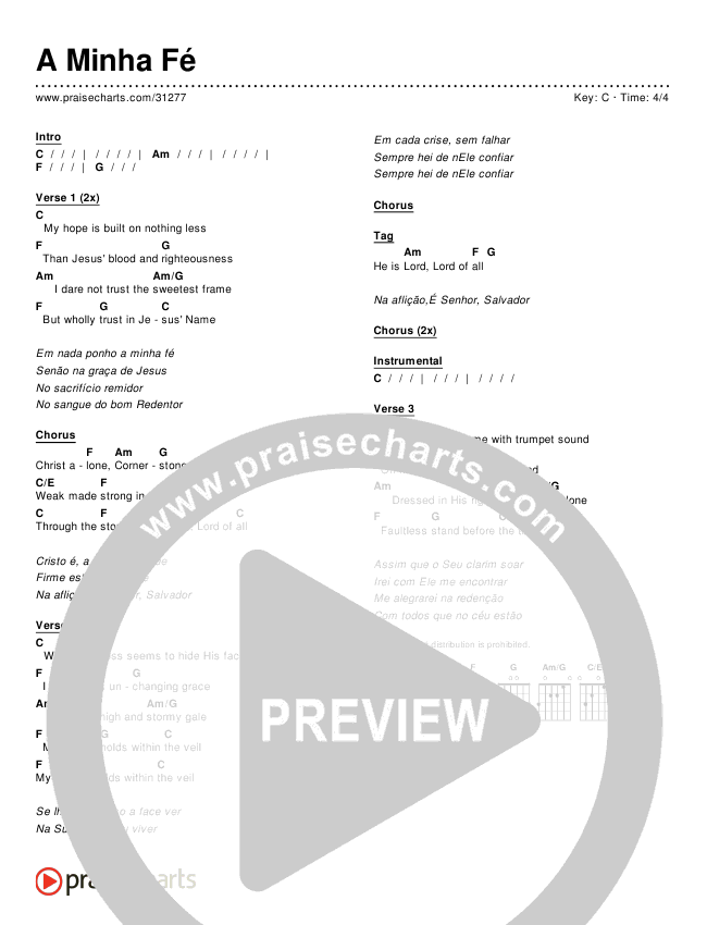 A Minha Fé Chords & Lyrics ()