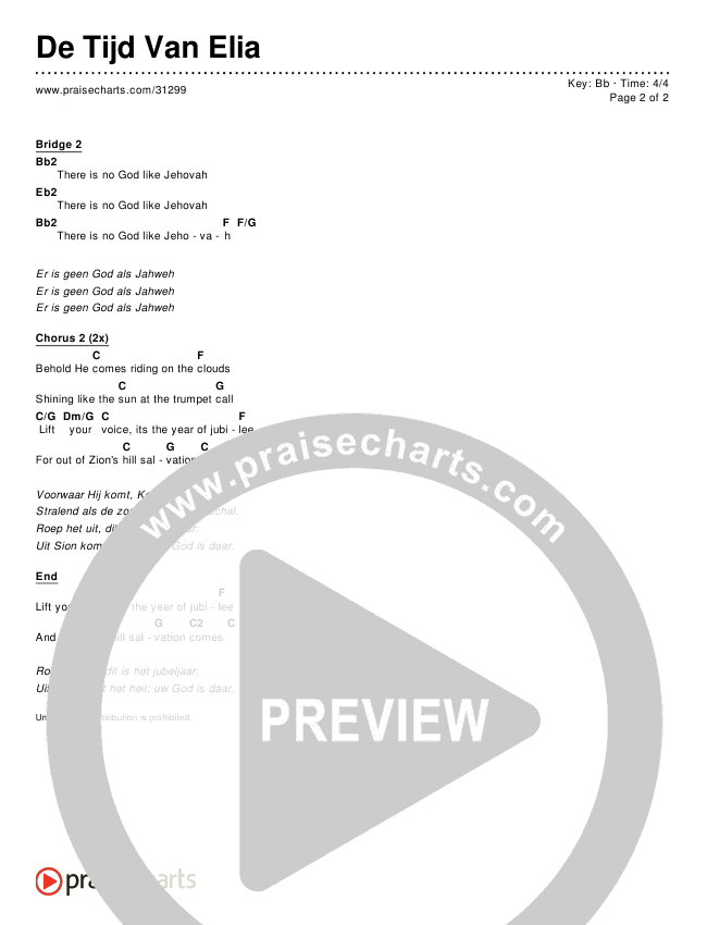 De Tijd Van Elia Chords & Lyrics ()