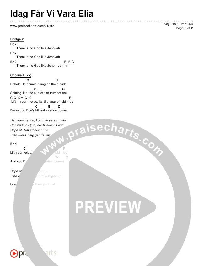 Idag Får Vi Vara Elia Chords & Lyrics ()