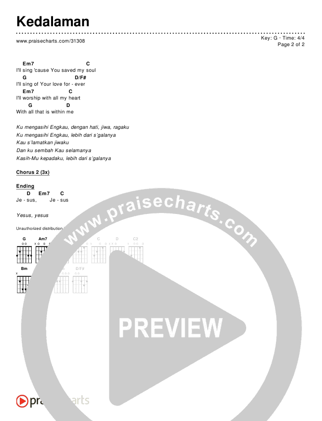 Kedalaman Chords & Lyrics ()
