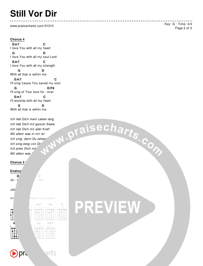 Still Vor Dir Chords & Lyrics ()