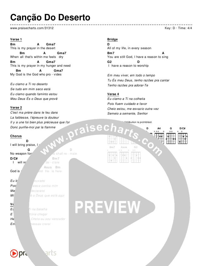 Canção Do Deserto (Simplified) Chords & Lyrics ()