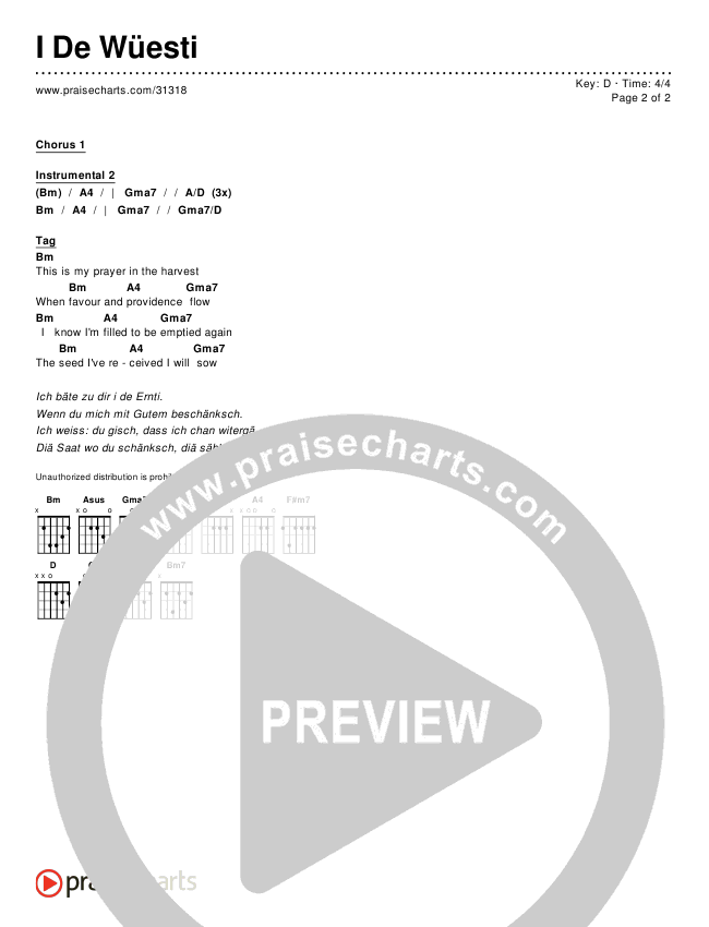I De Wüesti Chords & Lyrics ()