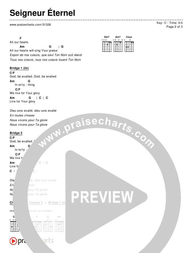 Seigneur Éternel Chords & Lyrics ()