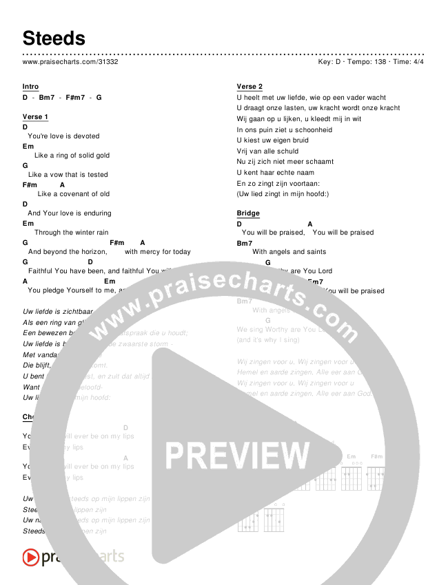 Steeds (Simplified) Chords & Lyrics ()